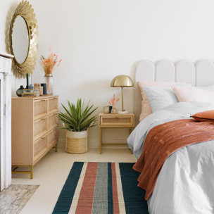 Tables de chevet "Rayo" en métal & bouleau 1 tiroir H50cm