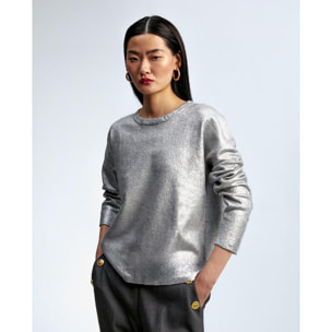 maglia girocollo laminata