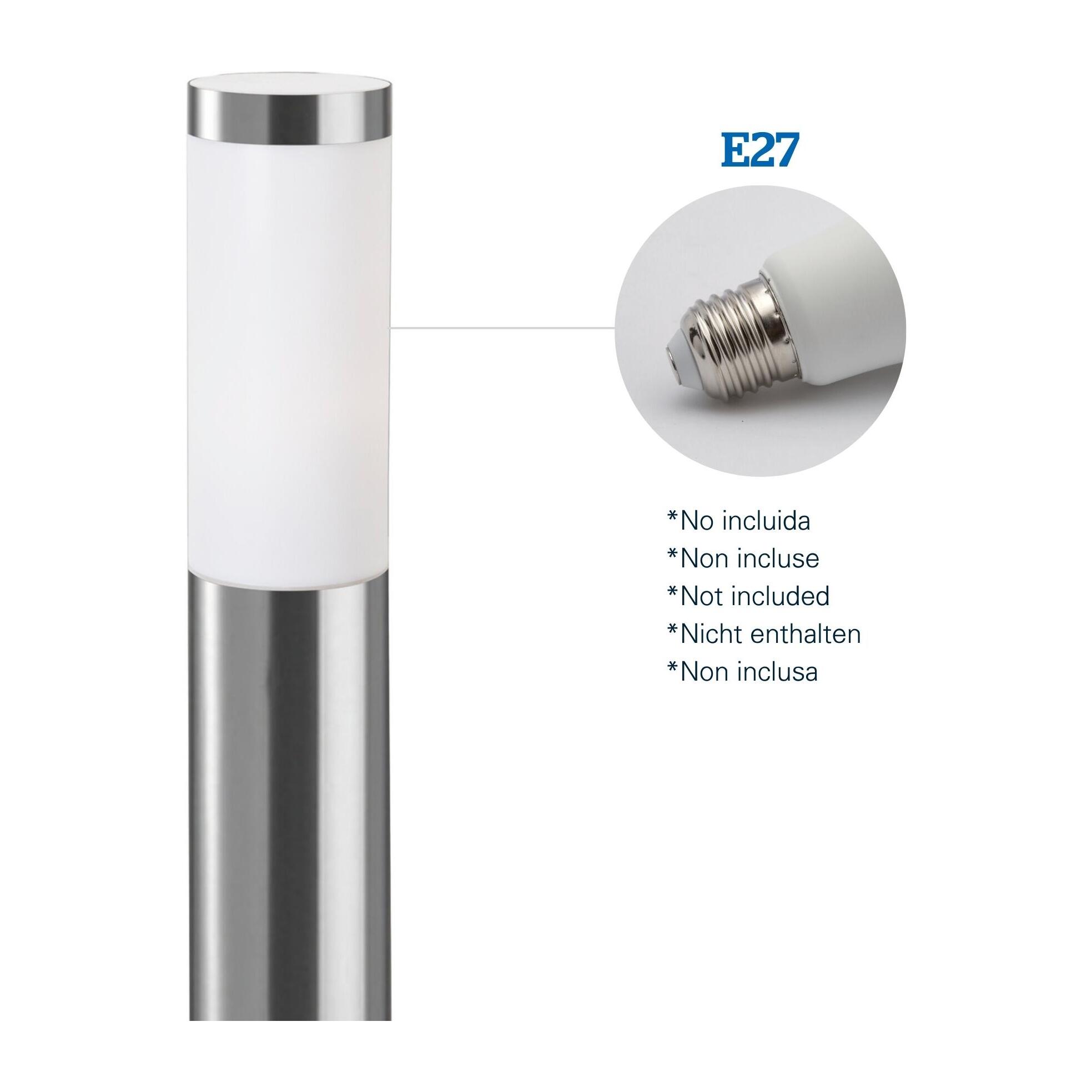 Koral (2 uds) Baliza Exterior de Jardín Resistente al Agua IP55. Poste de Luz. Lámpara Bolardo de Acero Inoxidable 23W.