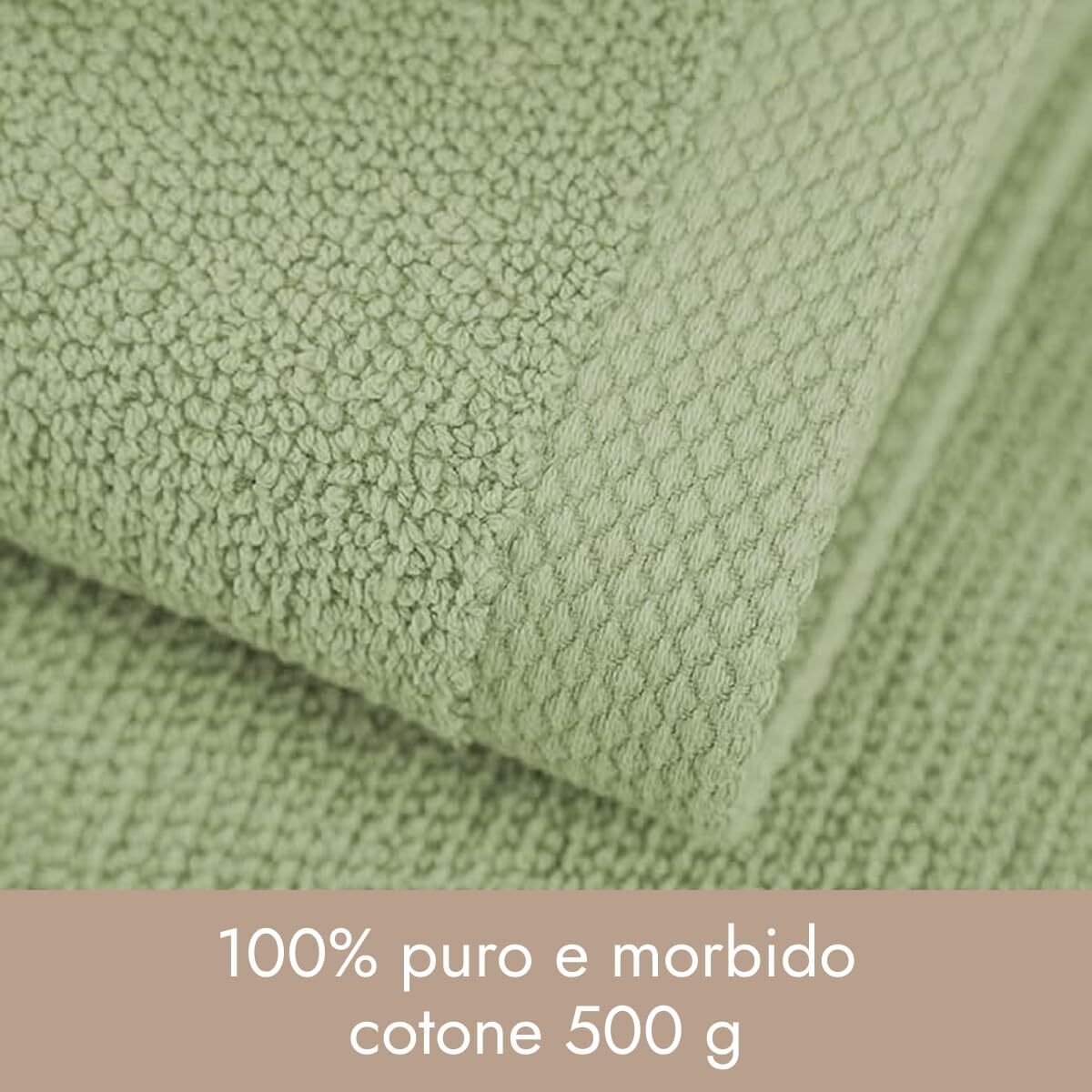 INTRECCI HOME Set Bagno 2 Asciugamani Ospite, in Puro Cotone 500 g,Morbidezza Extra, Assorbenza Superiore, Elegante e Durevole