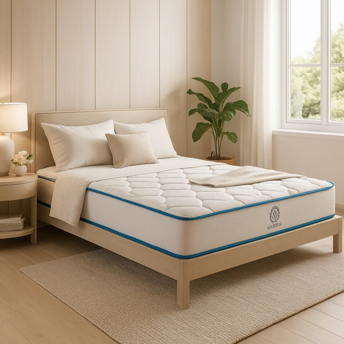 Matelas fraicheur | mémoire de forme & Ressorts ensachés | 20 cm | 7 zones de confort