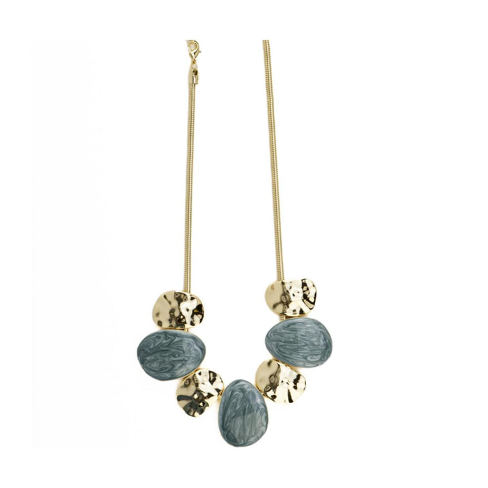 Collar con Lacado Azul acabado oro 18k