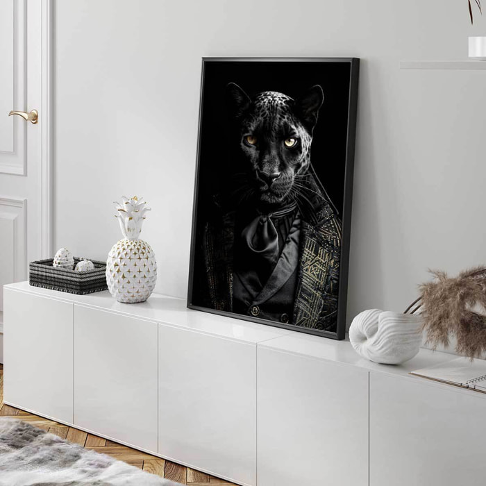 Affiche animaux habillés Panthère noire wild suits Affiche seule