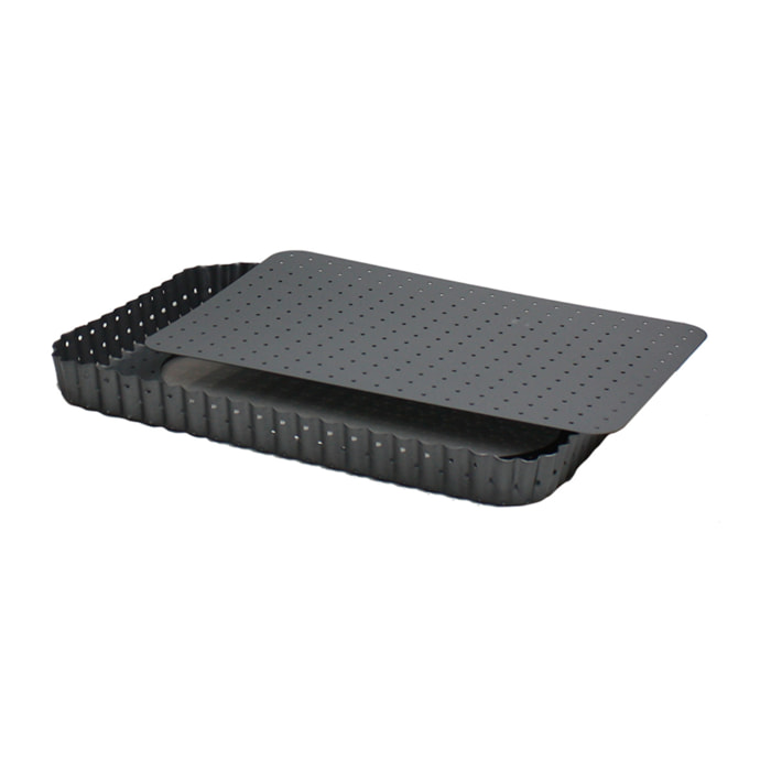 Moule à tarte rectangulaire micro perforé 31 x 21 cm