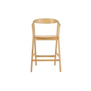 Tabourets de bar scandinaves en bois clair (lot de 2) BAHIA