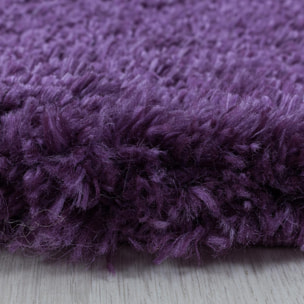 Tapis longs poils shaggy tissé motif uni TENI