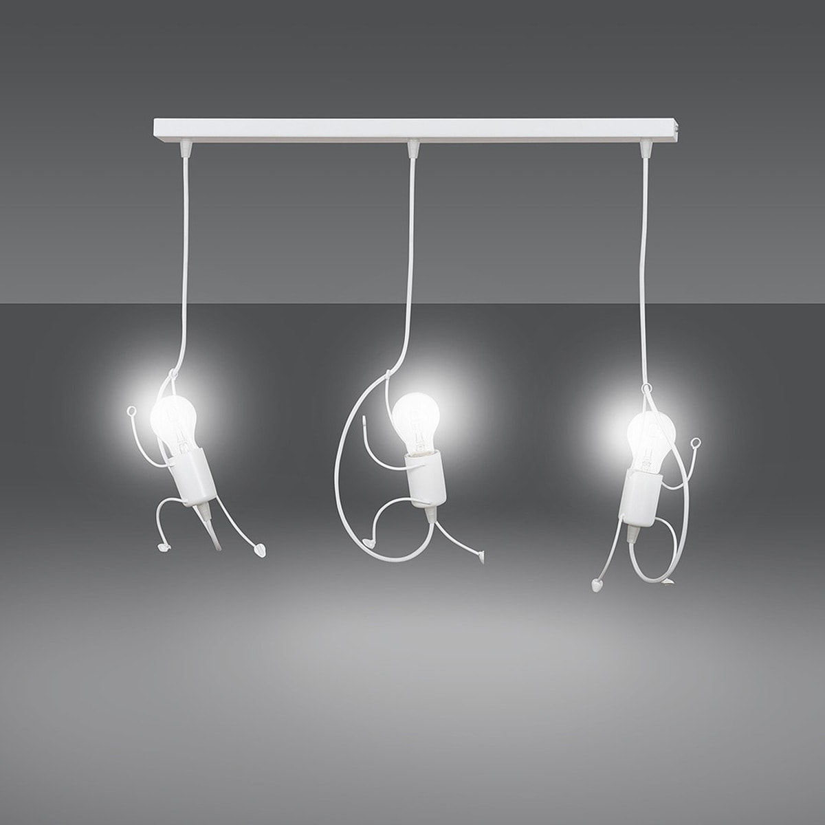 Lampada a sospensione Bobi 3 in acciaio bianco