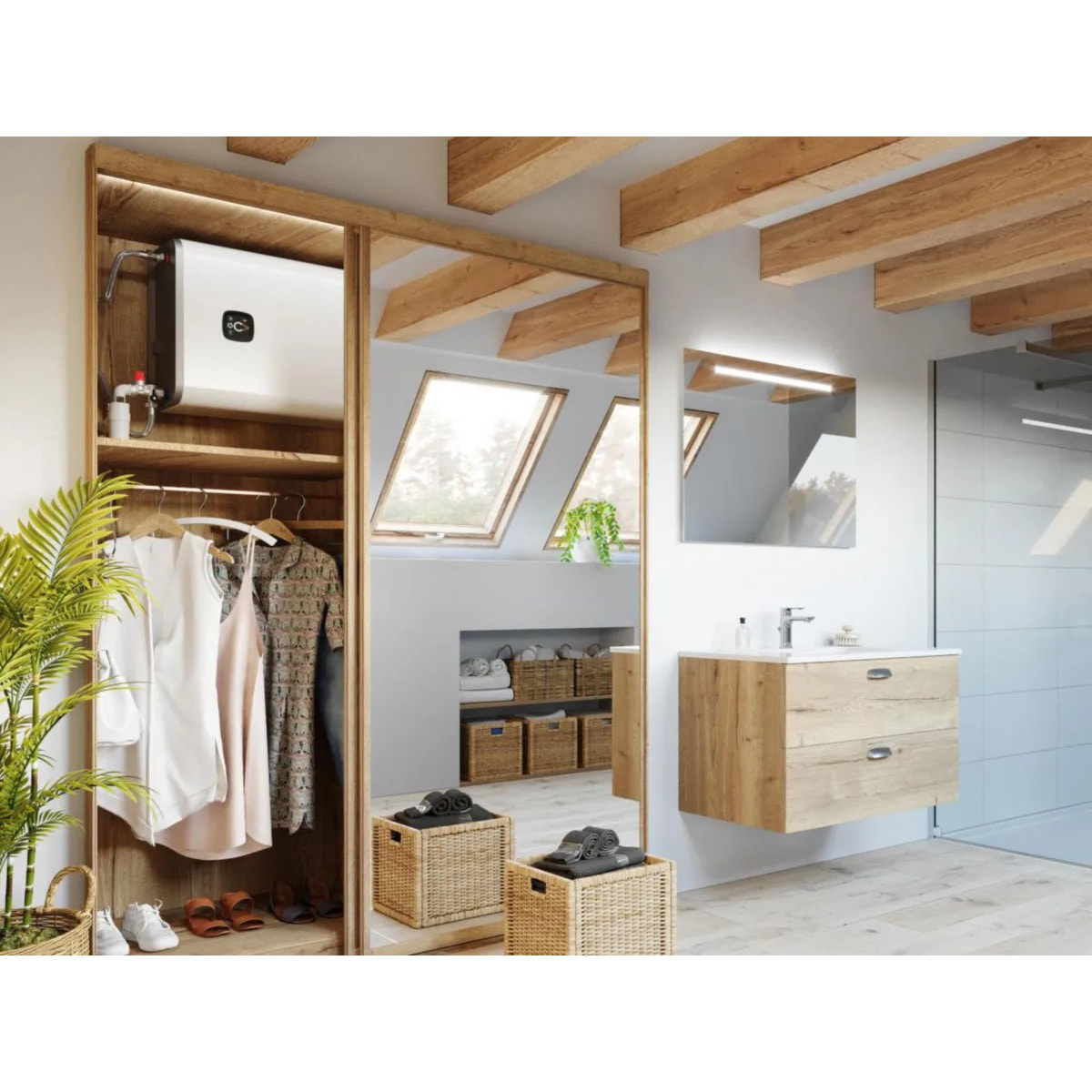 Chauffe-eau électrique Malicio 3 plat multipostion 40L blanc - THERMOR - 231063