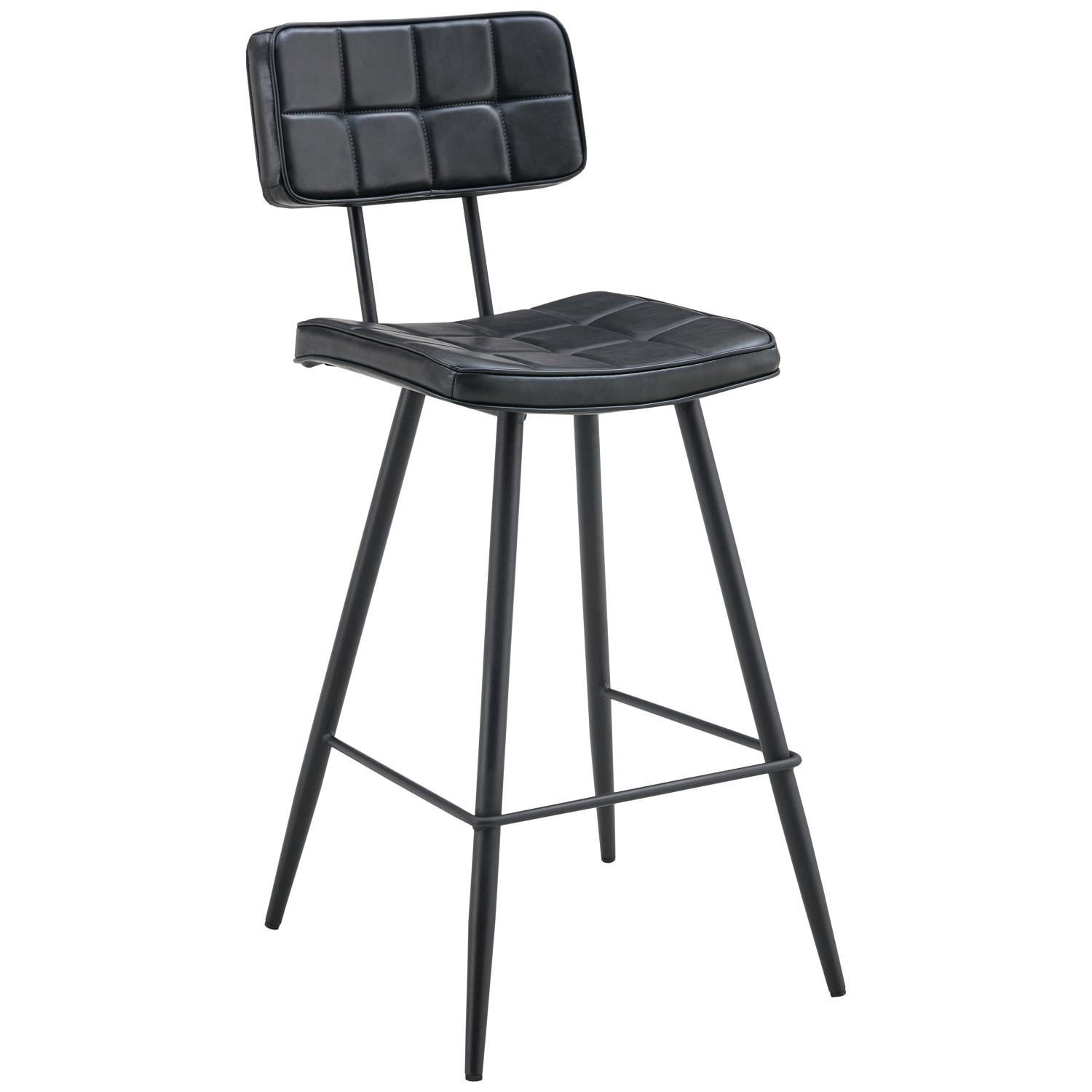 Lot de 2 tabourets de bar en simili noir FERNAND