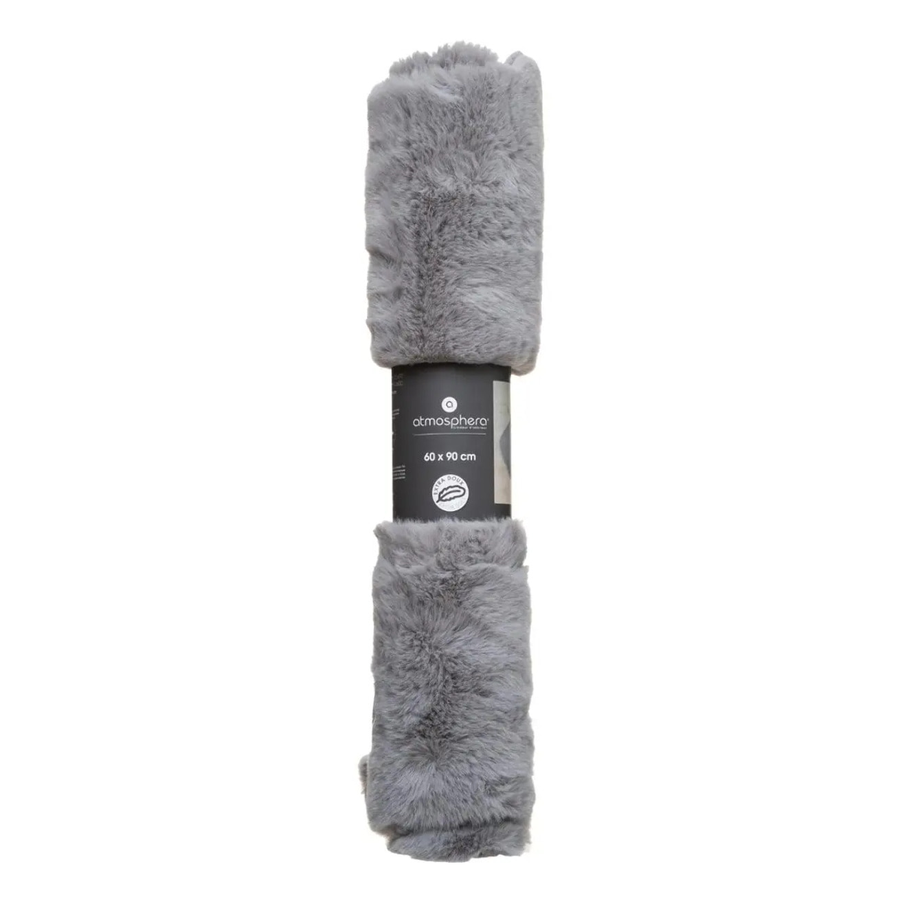 Tapis effet fourrure gris 60x90cm