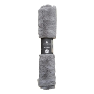 Tapis effet fourrure gris 60x90cm