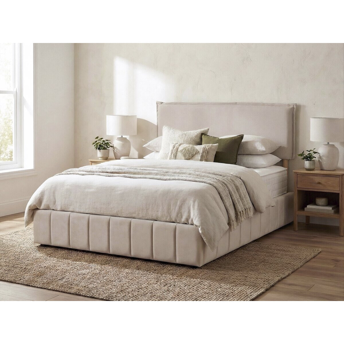 Tête de lit "Jessica" en lin - 160 cm - Beige