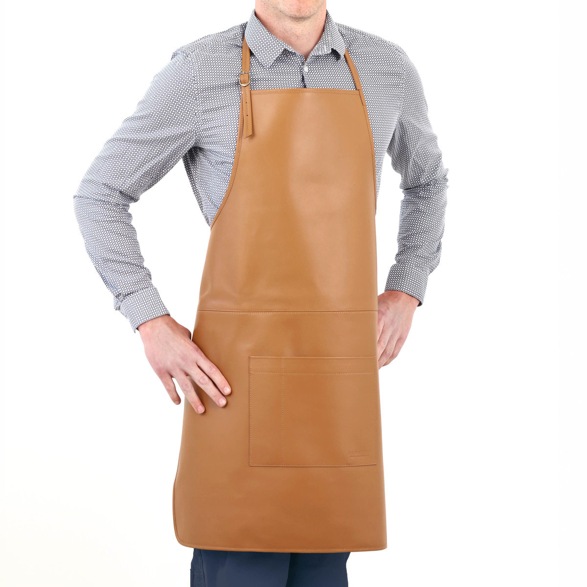 Honoré - Tablier en cuir de veau couleur Tabac