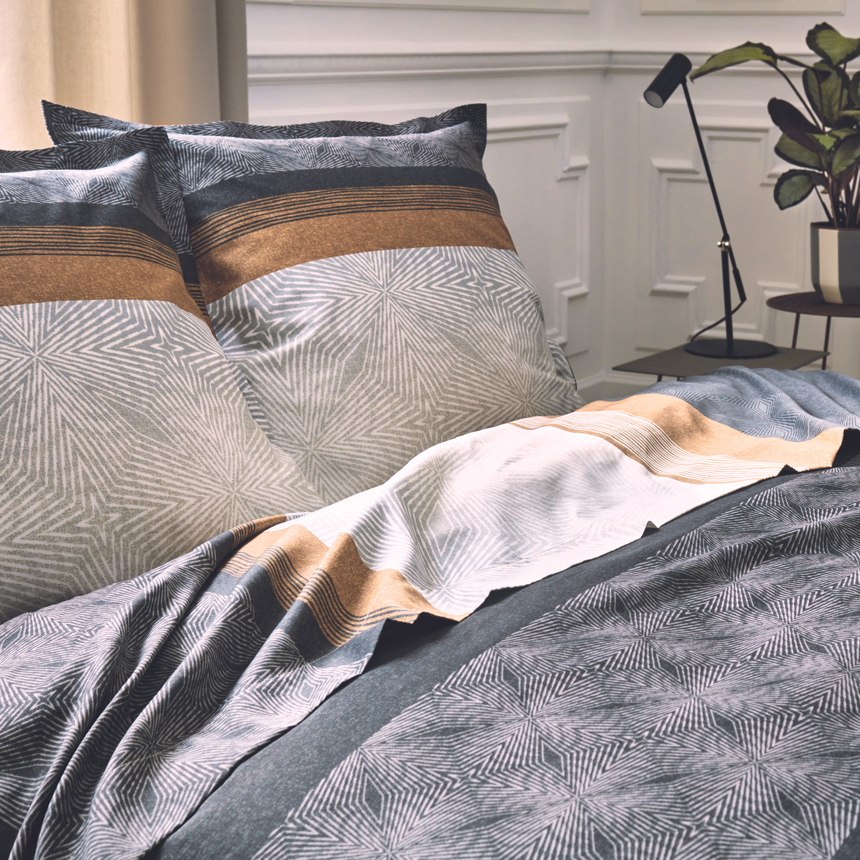 Housse de couette au style graphique - Noir