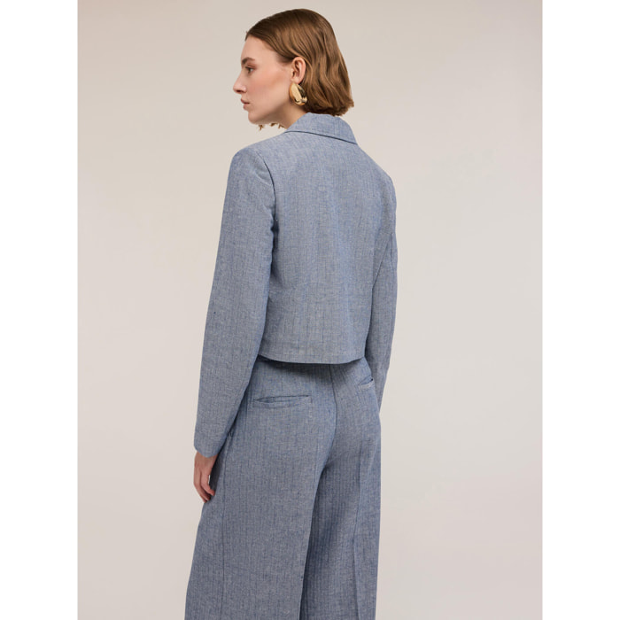 Motivi - Chaqueta corta efecto denim - Light - blue