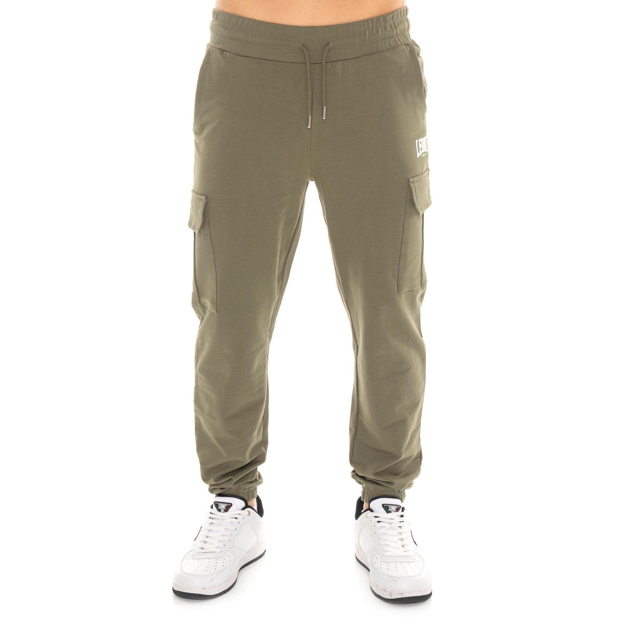 Pantalones cargo básicos de felpa sin cepillar para hombre de Leone