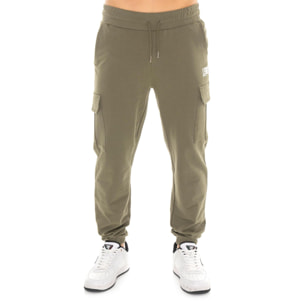Pantalones cargo básicos de felpa sin cepillar para hombre de Leone