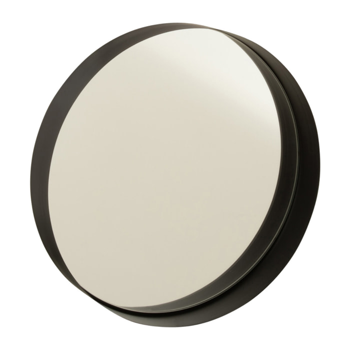 J-Line miroir Rond Bord - métal - noir - small - Ø 30 cm