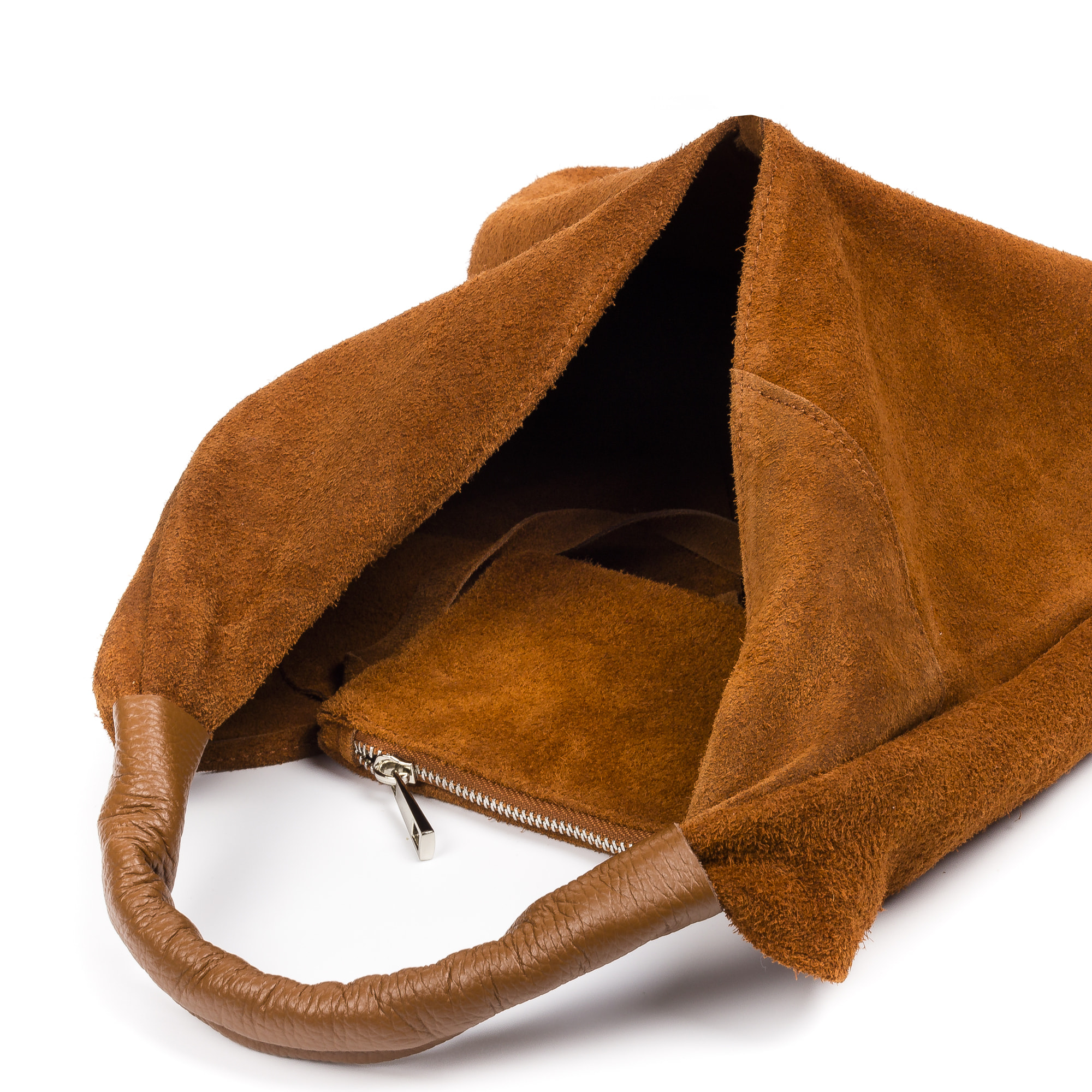 Agnana Bolso Shopper Mujer. Piel auténtica Gamuza y Dollaro.