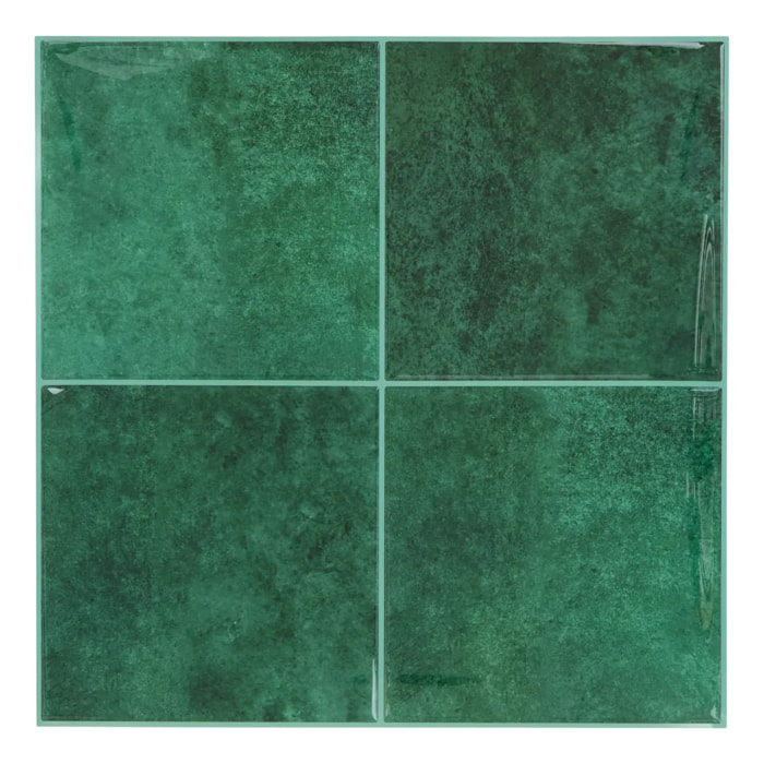 2 stickers muraux Caro carré 25x25cm vert