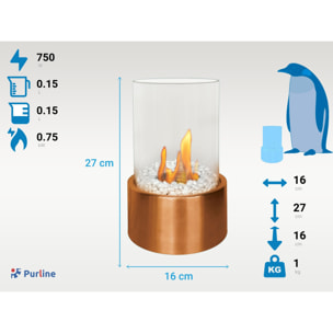 Cheminée de table à l'éthanol en ocre