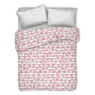 Copriletto di cotone marina riga rosso