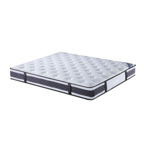 Ensemble lit matelas et sommier 160x200 cm en simili blanc - BIANCA
