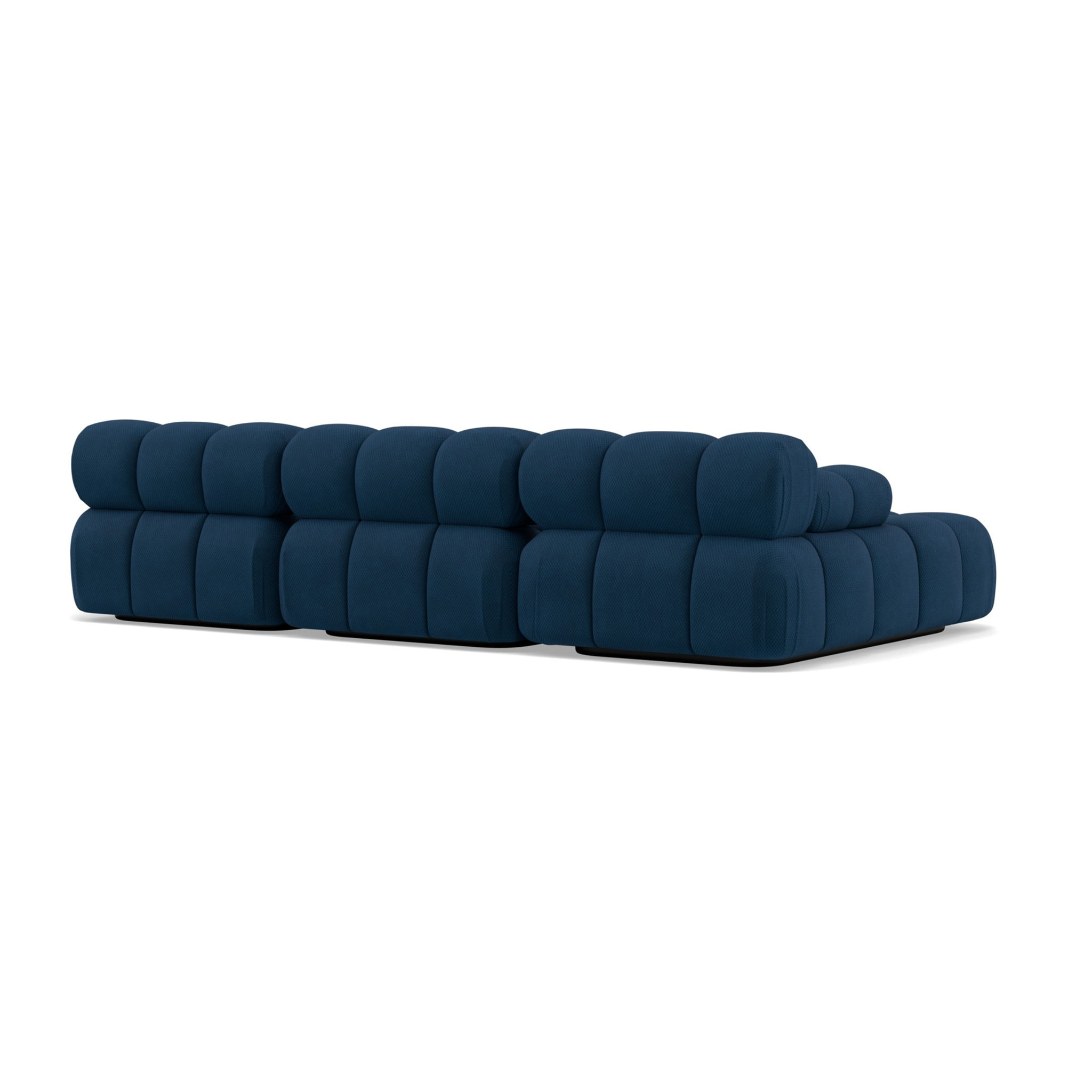 Ruby - canapé modulable d'angle gauche 4 places en velours texturé - Bleu