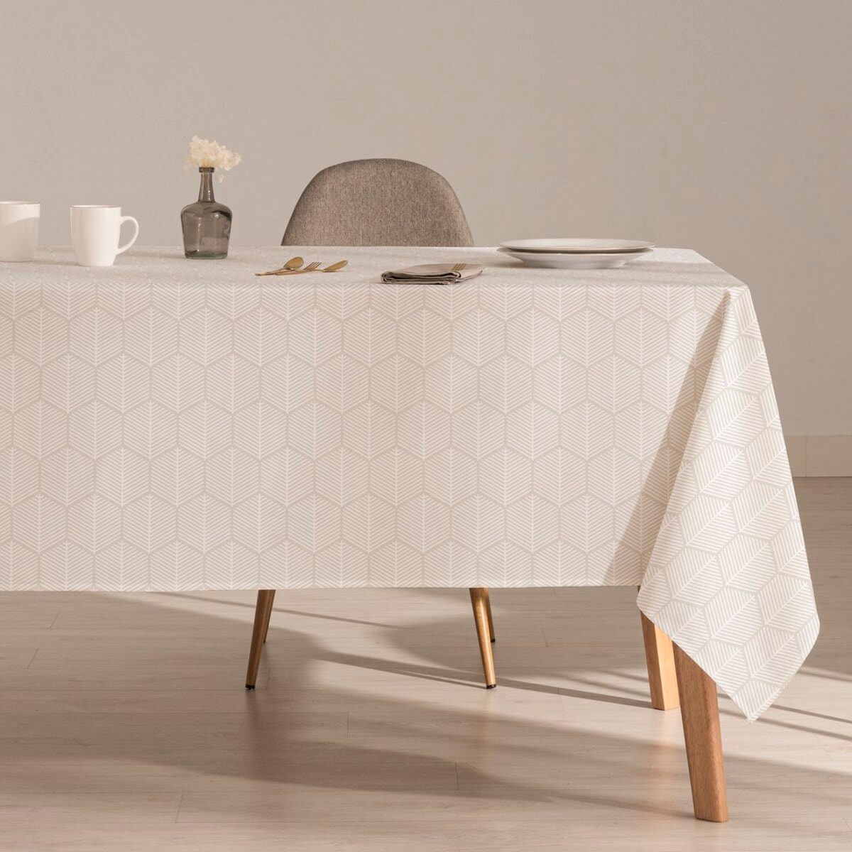 Nappe en 100% coton antitâche Zafir NATURALE