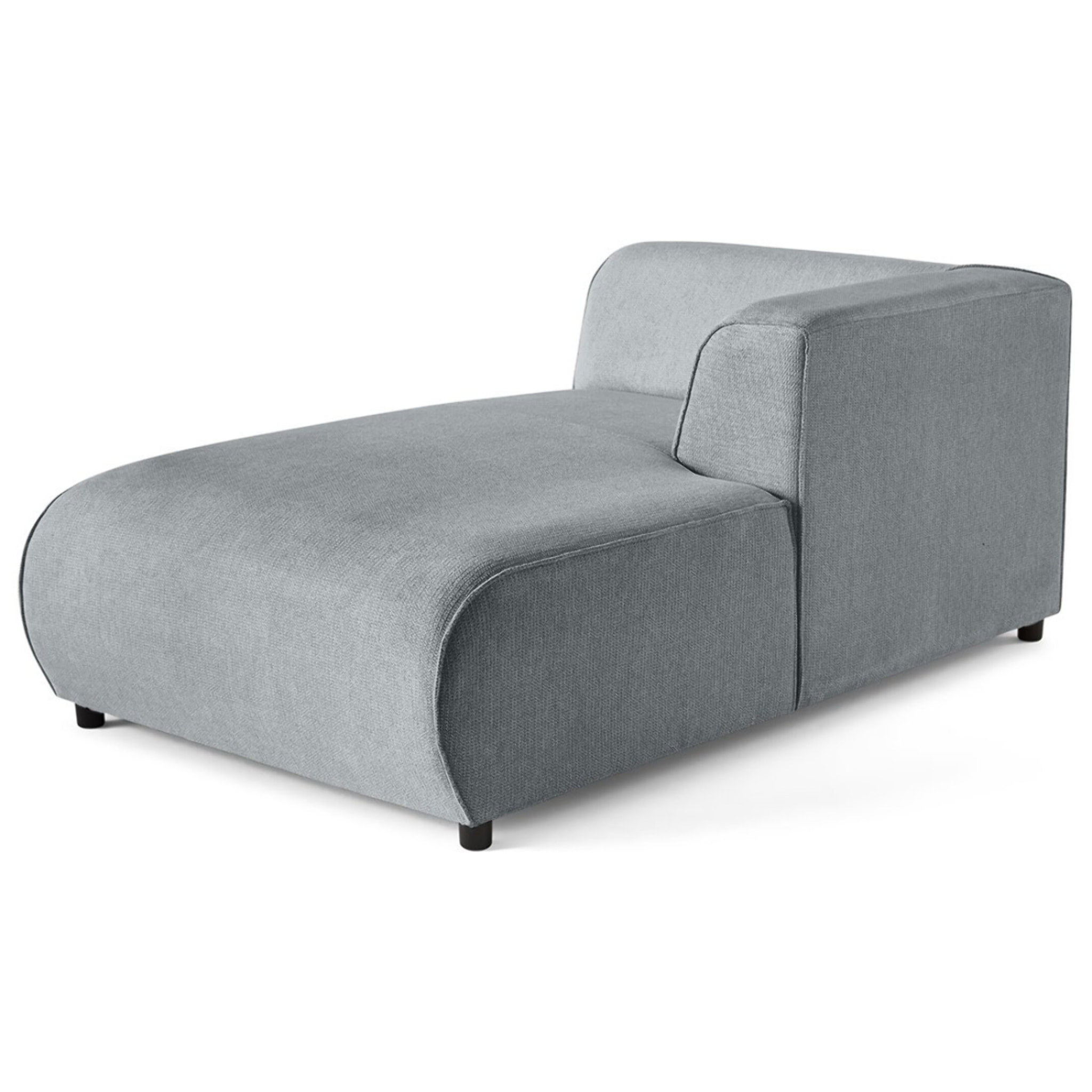 Suaro - Module d'assise méridienne droit en tissu texturé - Gris