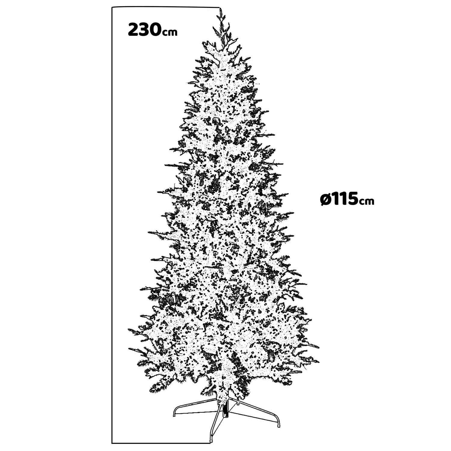 Venere - Albero di Natale effetto realistico in PE e PVC ø115x230H, 1779 rami