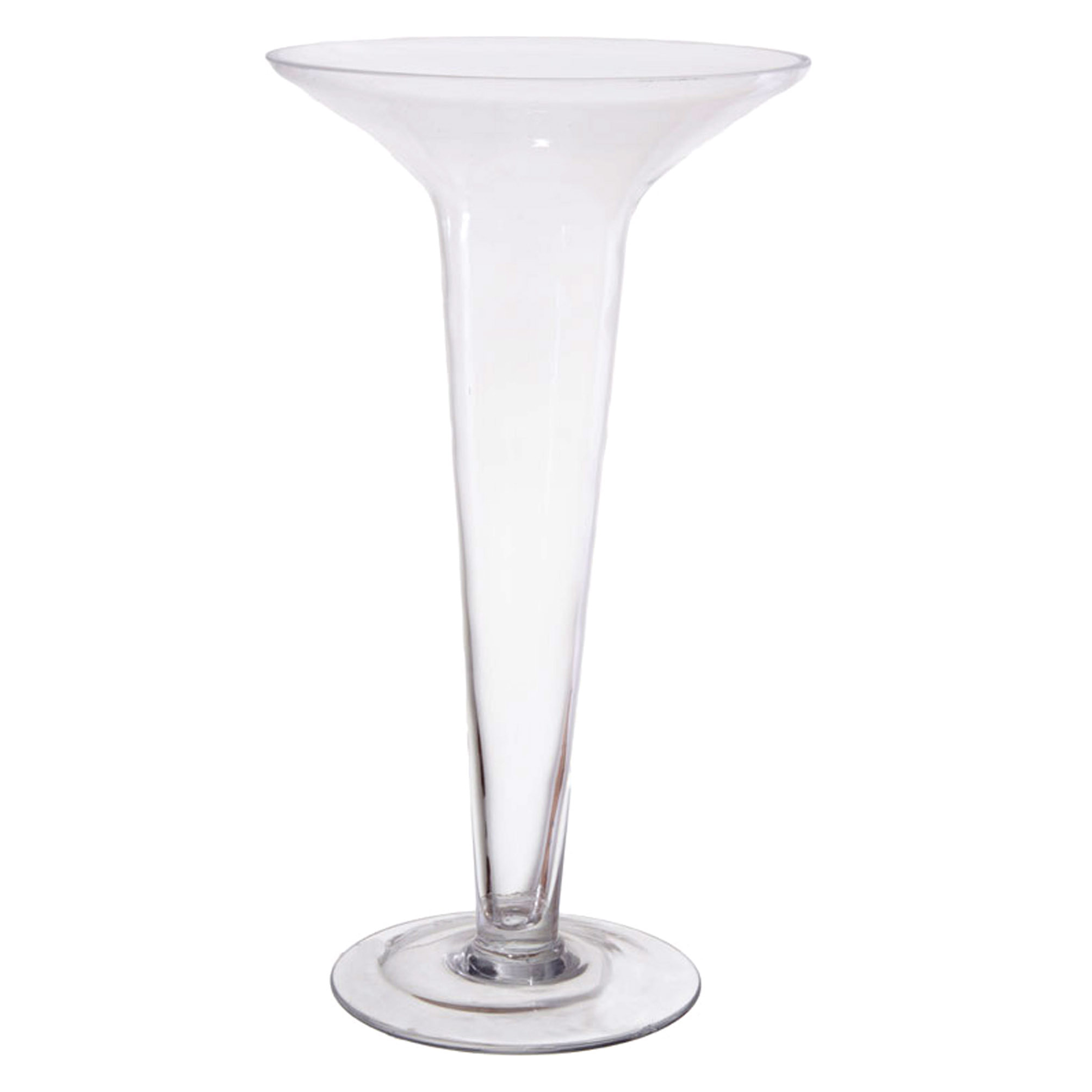 Vaso Forma Aperta Con Piedistallo. Altezza 50 Cm - Pezzi 1 - 27,5X50X27,5cm - Colore: Incolore - Bianchi Dino - Vasi E Cont. Vetro, Alzate