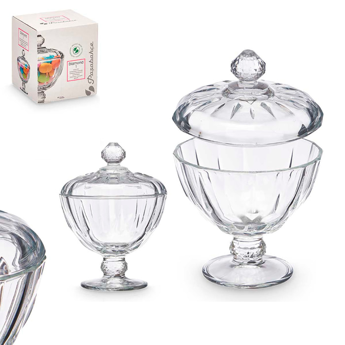 Vasetto per caramelle con supporto "Diamond"