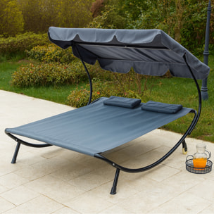 Transat avec pare-soleil 2 personnes gris ESSOS