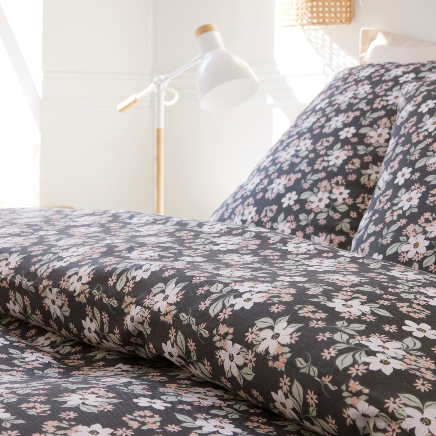Parure housse de couette imprimé 100% gaze de coton - sakuria