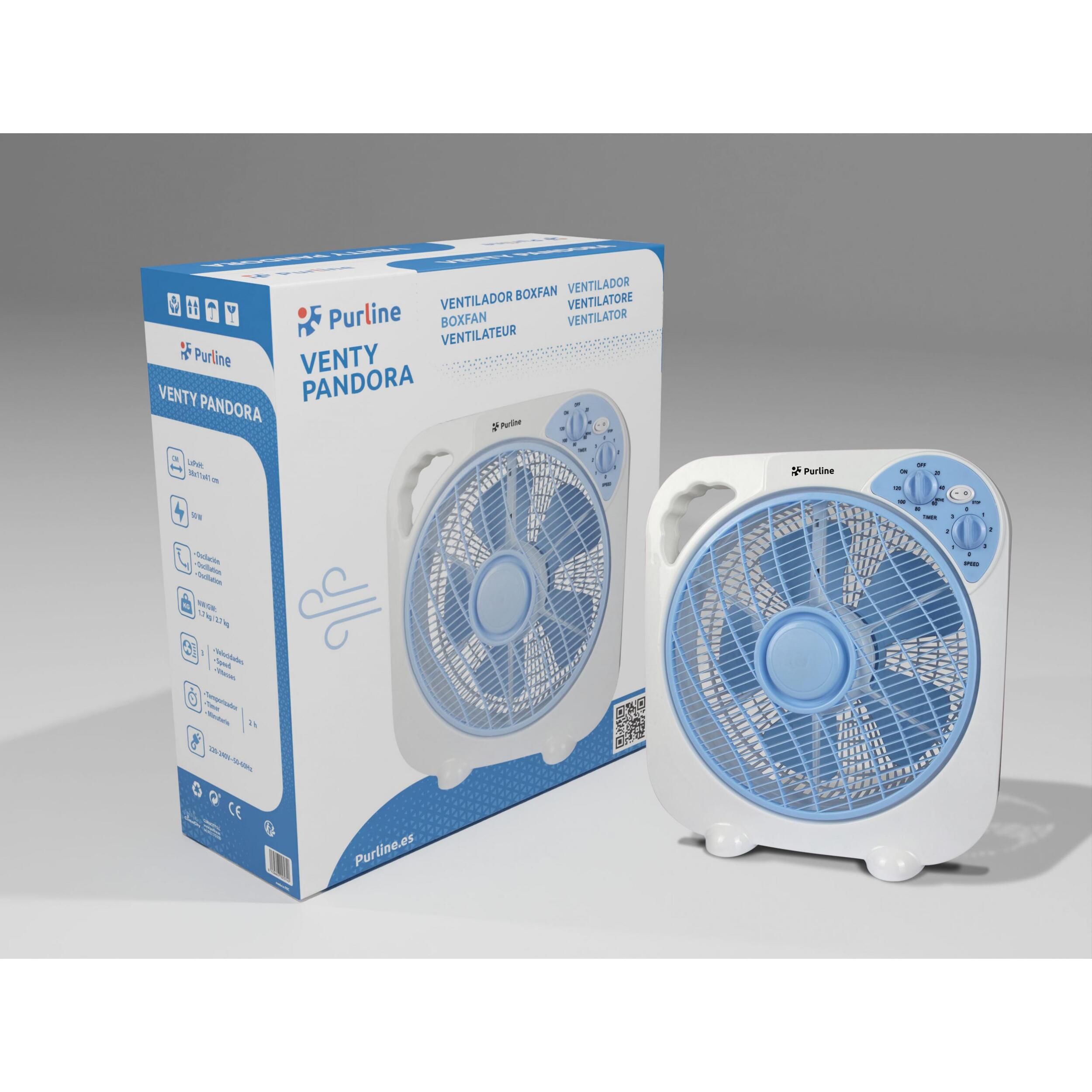 Ventilador de sobremesa o suelo portatil con temporizador VENTY PANDORA PURLINE