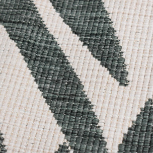 Tapis d'extérieur reversible Kunu motif floral vert et blanc