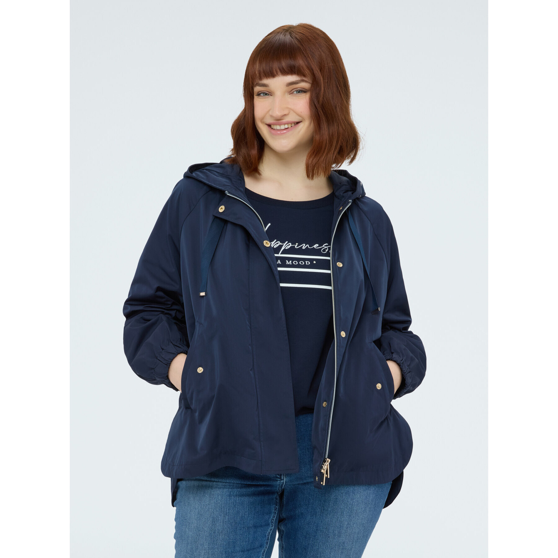 Fiorella Rubino - Parka con capucha y maxi cordón - Azul