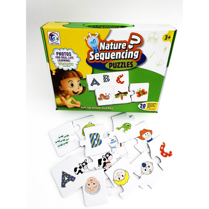 PUZLES EDUCATIVOS 20 EN 1: APRENDE SECUENCIAS LÓGICAS 3pcs/puzle