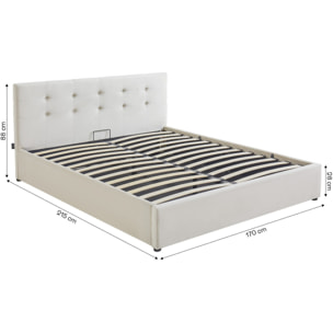 Lit coffre avec tête de lit en velours - TINA