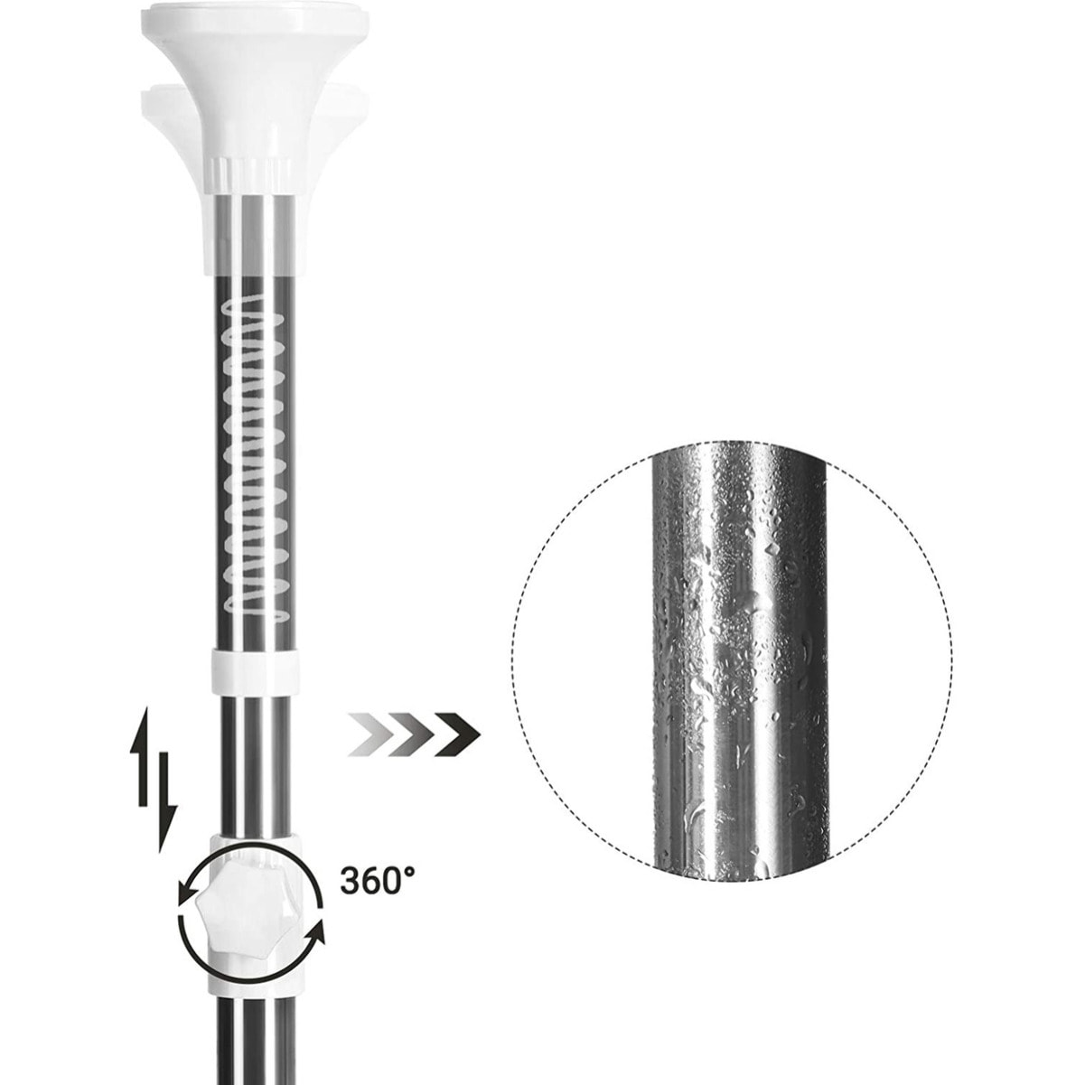 Colonna Portaoggetti Bagno Telescopica con 4 Ripiani - Bianco/Argento