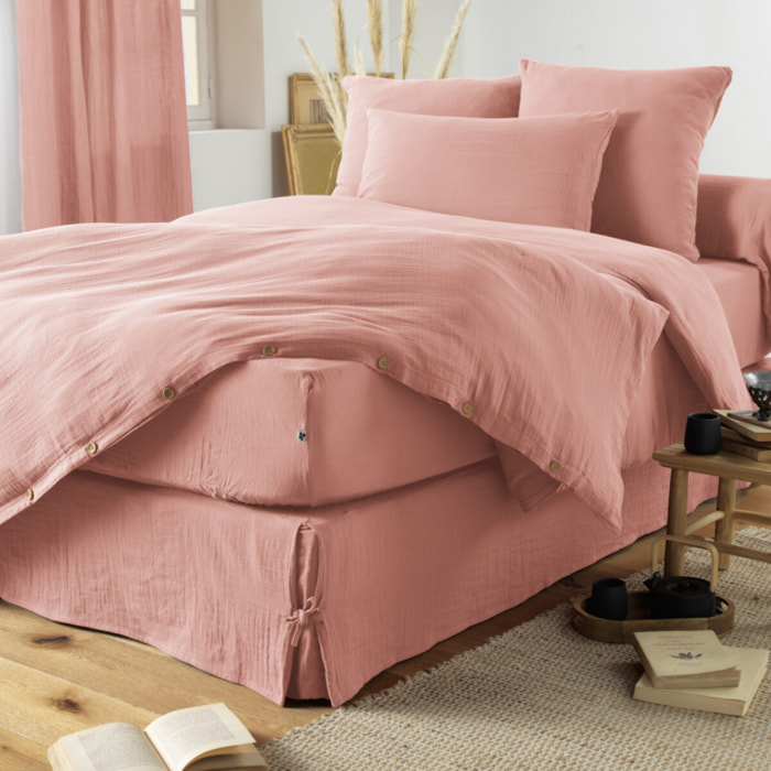 Pack housse de couette "Gaïa" "Gaze de Coton" 4 Pièces - Gaïa Rose Pêche