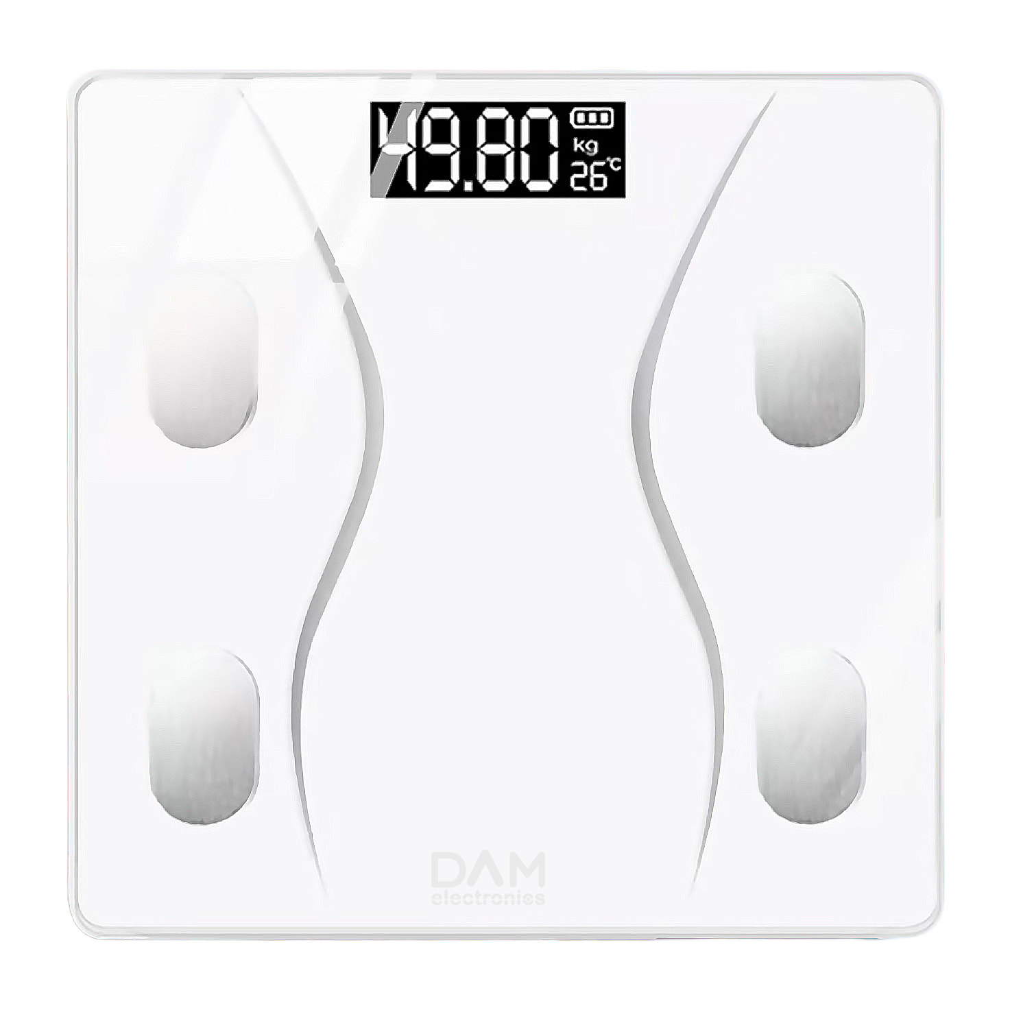 Báscula inteligente con bioimpedancia, Bluetooth y App. Peso, grasa%, IMC, edad corporal, etc.