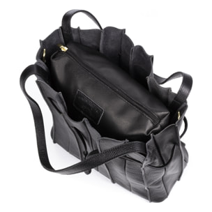 Albiolo borsa a spalla da donna. Pelle autentica finitura Dollaro.