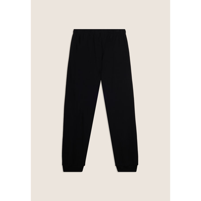 Pantaloni comfort fit con polsini e vita con coulisse