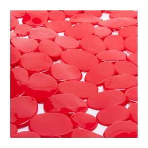 Tapis Fond de douche PVC GALETS 53x53cm Rouge MSV