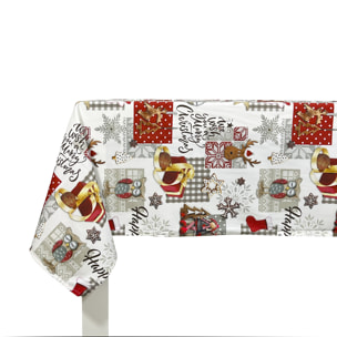 NOËL NAIVE -  Nappe de Noël 100% coton - plusieur dimensions