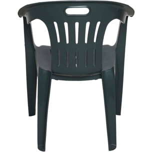 Sedia da esterno Velletri, Seduta da giardino, Sedia per tavolo da pranzo, Poltrona outdoor, 100 % Made in Italy, Set da 4, Cm 56x55h78, Verde