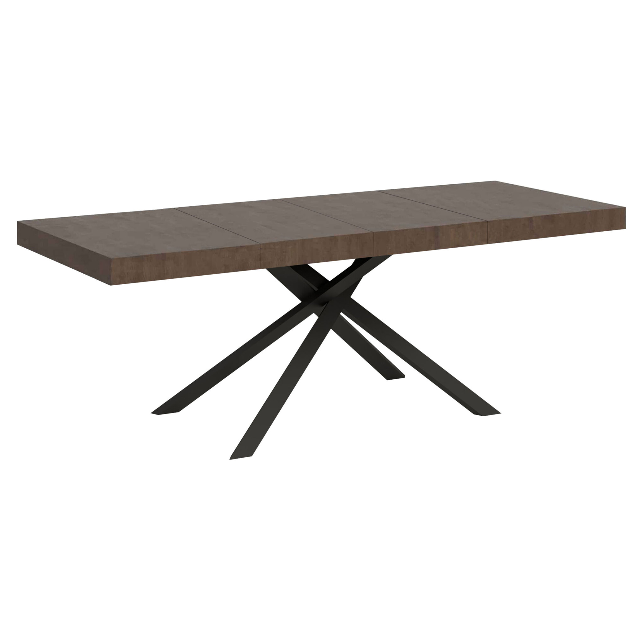 Mesa extensible 90x180/284 cm Karida Premium nogal patas antracita