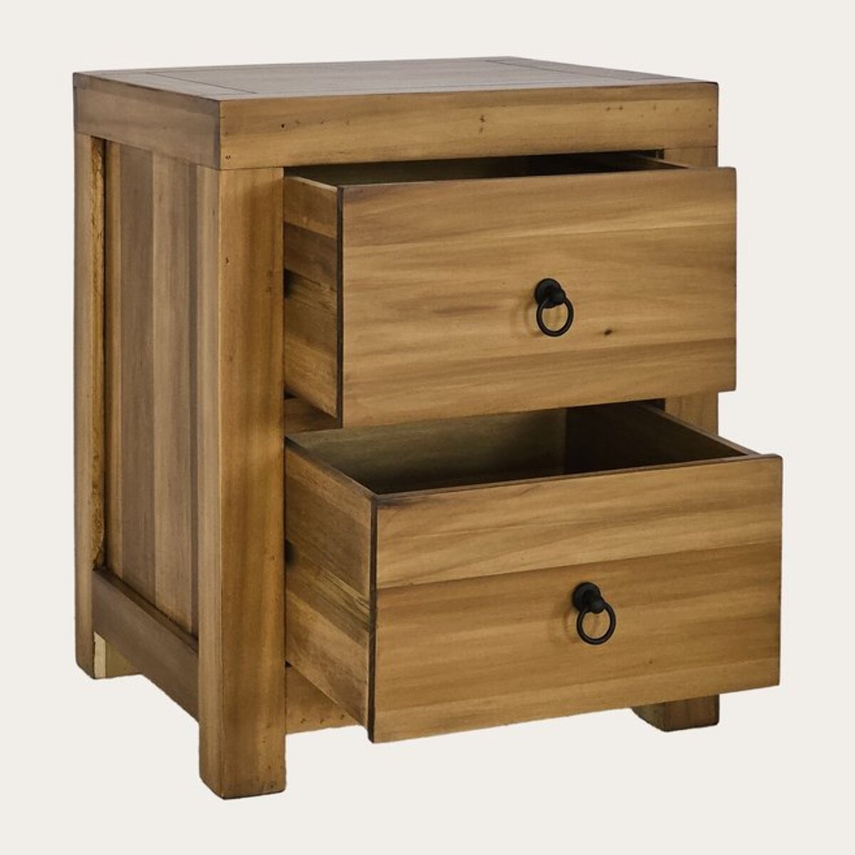 Table de chevet Tiber -bois massif de peuplier-couleur praliné 50 x 60 x 43 cm